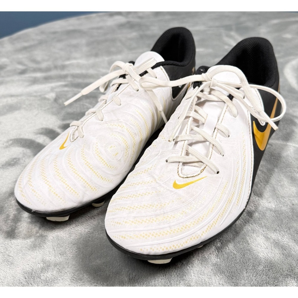 Nike Phantom GX FG Mens 7.5 Soccer Cleats White Black Gold